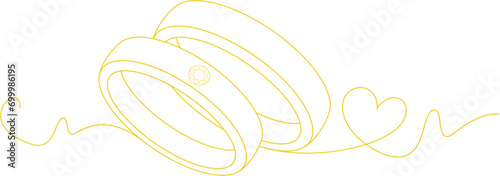 couple ring art line