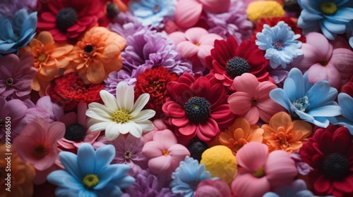 Valentine's Day background with colourful flowers.