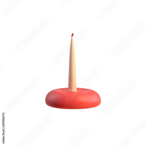 red candle isolated on white