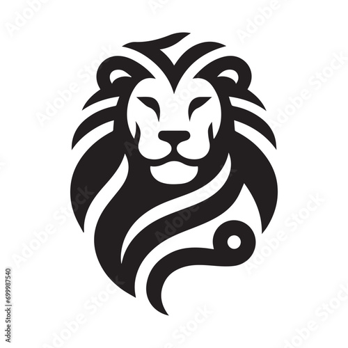 minimalist lion logo on a white background photo