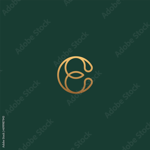 CE or EC monogram logo with luxurious gold color