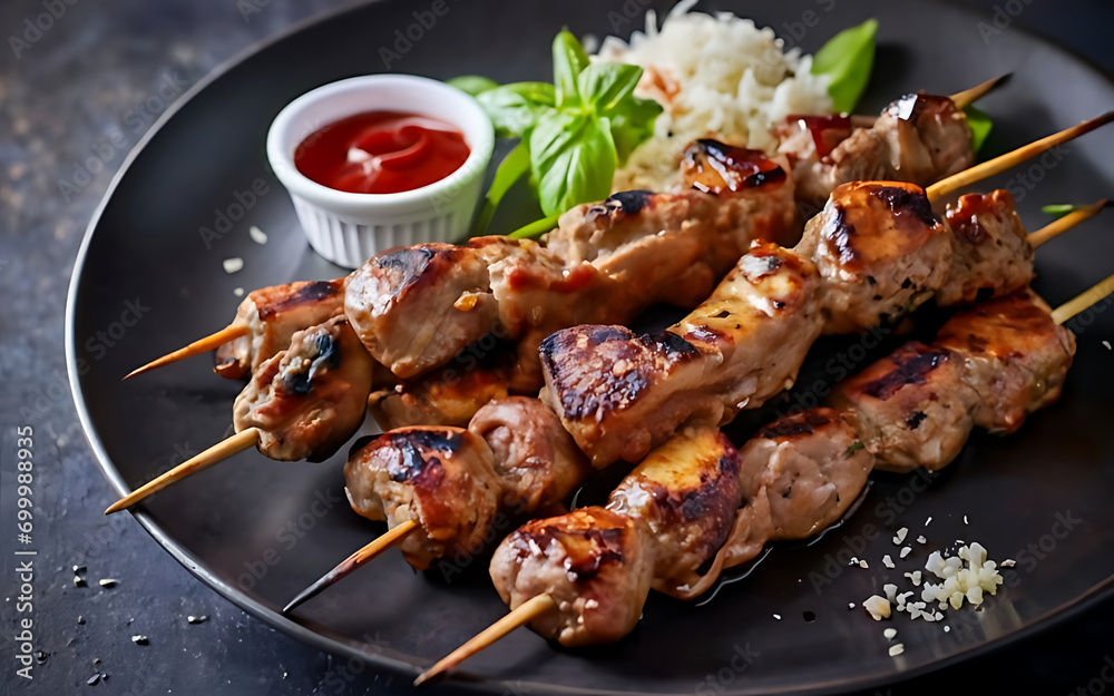 Capture the essence of Lamb Kabob in a mouthwatering food photography shot