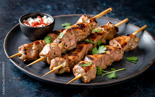Capture the essence of Lamb Kabob in a mouthwatering food photography shot