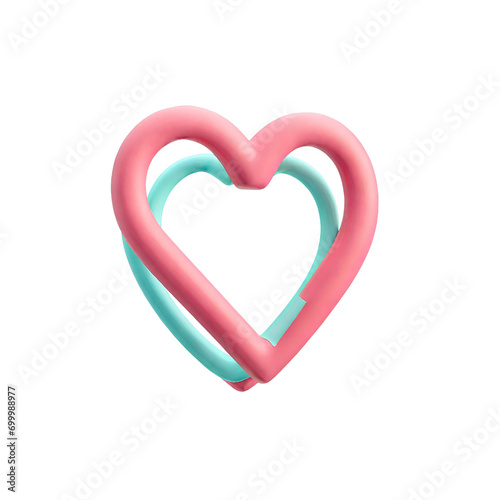 pink heart isolated on white