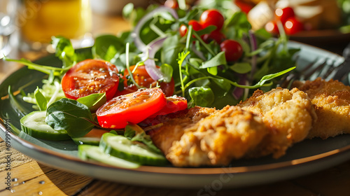 Fresh Gourmet Breaded Chicken Salad - Generative AI