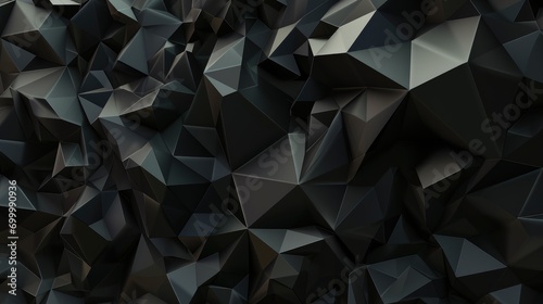 abstract polygonal background, abstract black crystal background, Dark geometric poly background