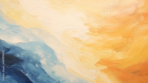 Abstract painted art background in golden blue and yellow