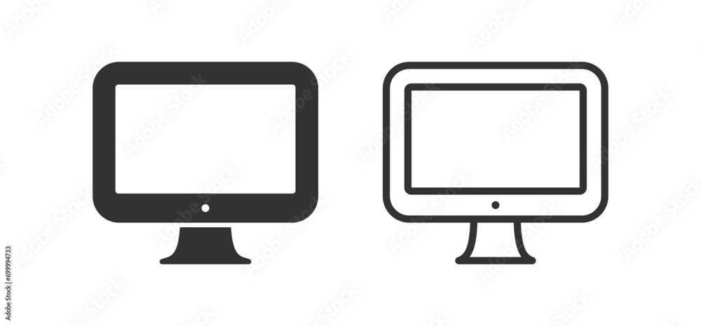 Computer monitor icon. Device screen sign. Technology display. PC monitor. Vector illustration. Computer monitor icon. Device screen sign. Technology display. PC monitor. Vector illustration.