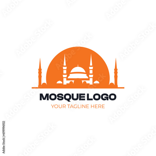 mosque logo vector simple luxury icon illustration design