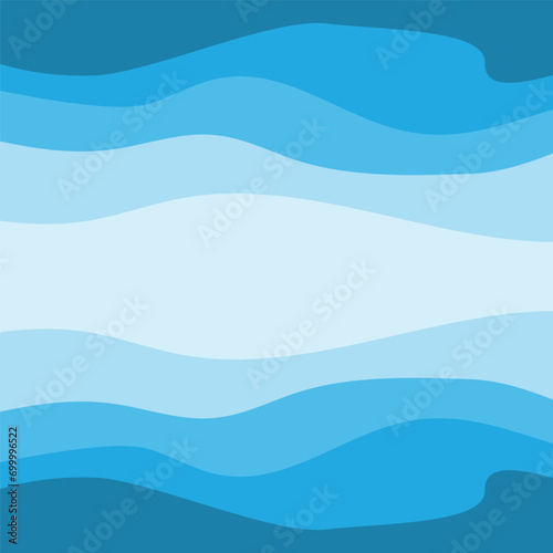 Water Wave Background Design, Abstract Vector Blue Ocean Walpaper Template