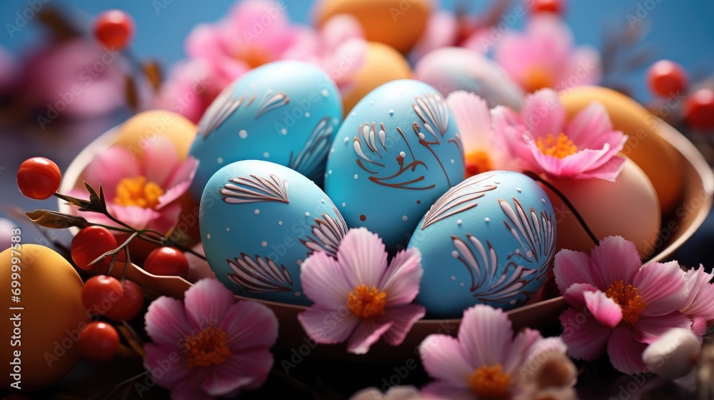 Photo & Art Print Happy easter day celebration concept, Colorful ...
