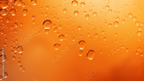 Orange background with droplets of water