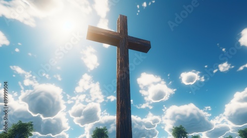 Glorious Wooden Cross. Religious, Spiritual, Christianity, Symbol 