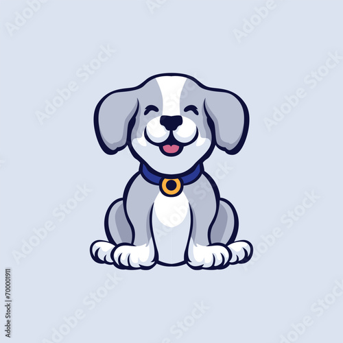 Cute Dog smiling with a collar vector illustration