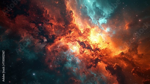 Mesmerizing view of colorful nebula in the night sky, outer space background, abstract nebula space galaxy