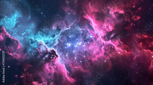 Amazing close up of vibrant nebula in the night sky  a view from outer space background  colorful abstract nebula space galaxy