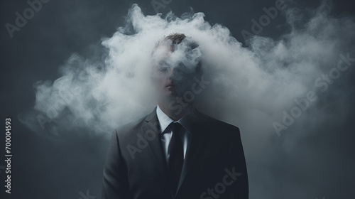頭に雲がかかるビジネスマン photo
