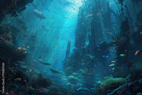 An ethereal underwater world filled with bioluminescent marine life © Veniamin Kraskov