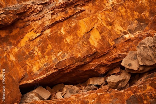 crumbled broken crushed design background stone close surface mountain rough cracks texture rock brown red orange