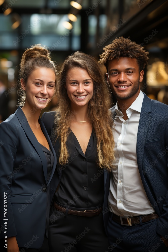 Young business team in a contemporary, Generative AI Young business team in a contemporary, Generative AI