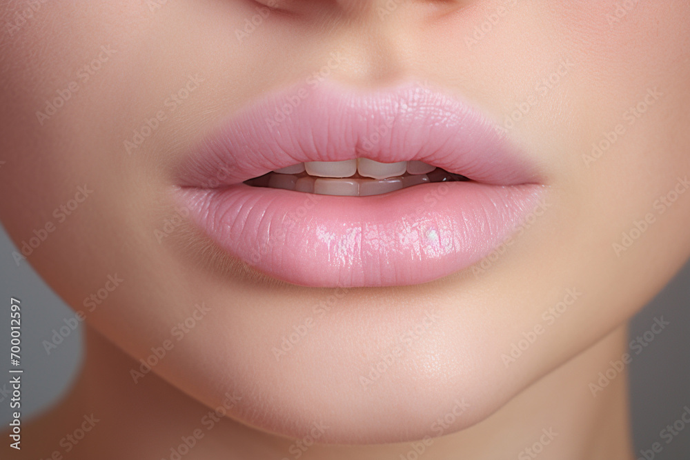Fototapeta premium a close up of a woman's pink lips