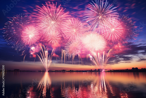 colorful fireworks at the night sky