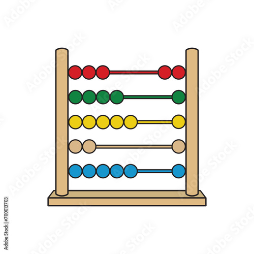 Kids drawing Cartoon Vector illustration education abacus icon Isolated on White