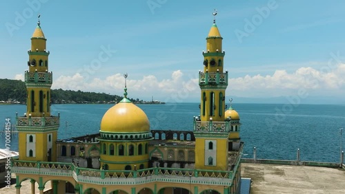 Drone view of Linuk Masjid one of mosque in Lanao del Sur. Mindanao, Philippines. photo