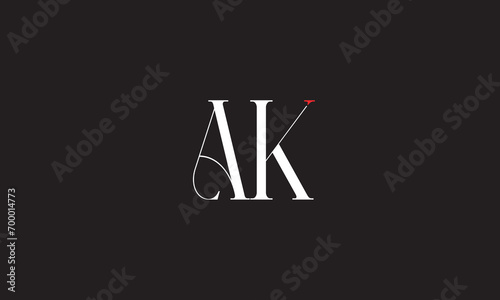 AK, KA , A , K , Abstract Letters Logo Monogram 