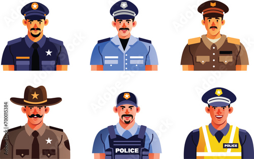 Police Character Avatar Set
