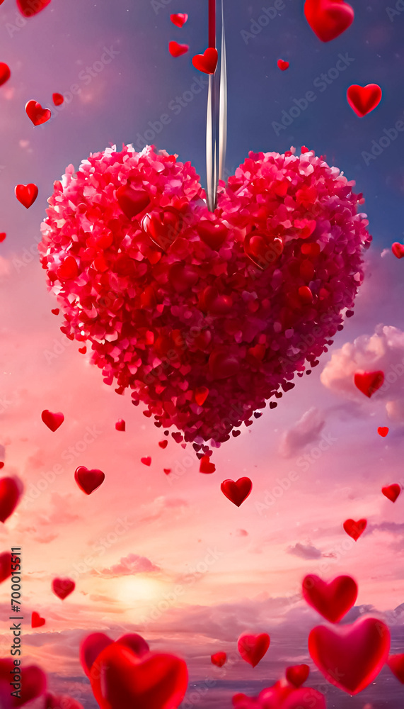 AI Generative illustration of a Valentines Day concept design AI Generative illustration of a Valentines Day concept design