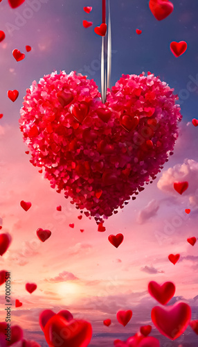 AI Generative illustration of a Valentines Day concept design