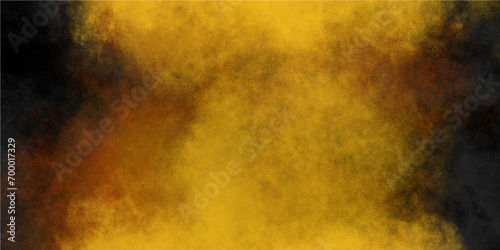 Yellow reflection of neon liquid smoke rising mist or smog fog and smoke background of smoke vape vector illustration.fog effect transparent smoke design element isolated cloud smoky illustration. 