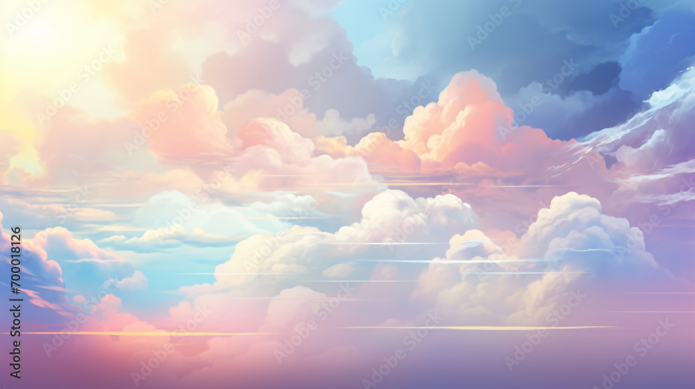 Beautiful pastel color dream like sky and cloud