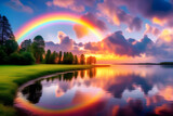 rainbow over the lake
