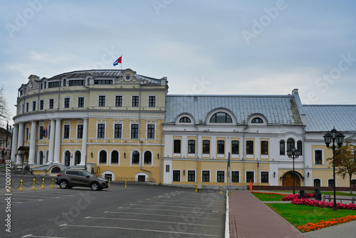 Historic buildings on the Old Trade square in Kaluga