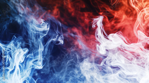 Abstract red white and blue smoke