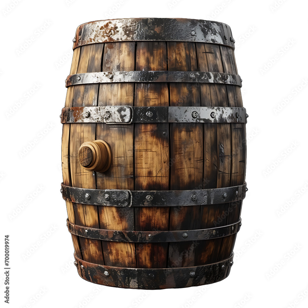 Obraz premium barrel of wood on transparent background 
