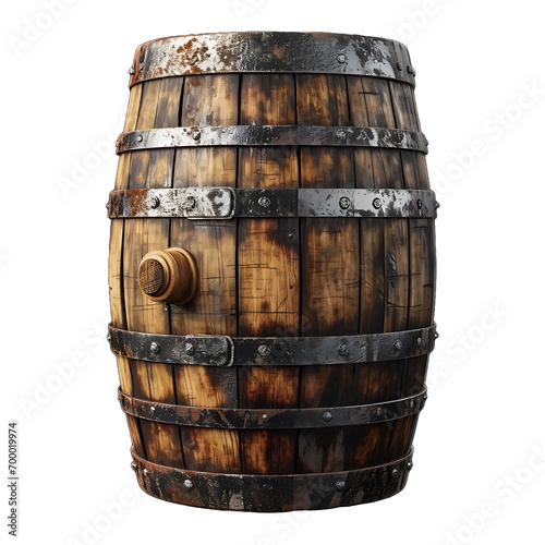 barrel of wood on transparent background 