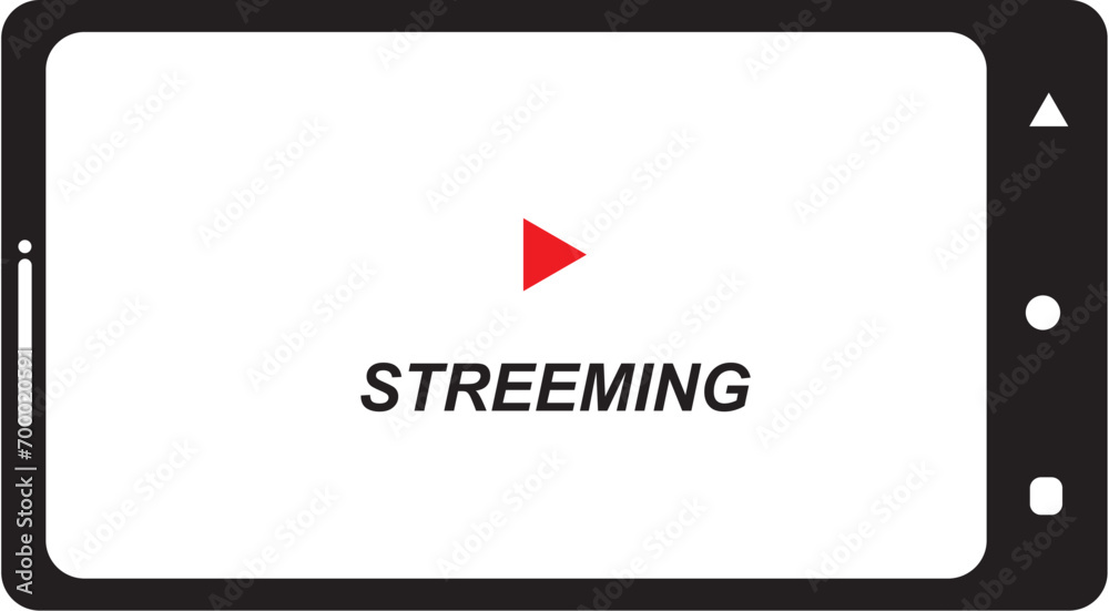 Illustration of gadget template for watching streaming - obrazy, fototapety, plakaty 