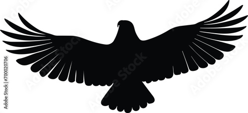 bald eagle silhouette spreading wings vector black silhouette 