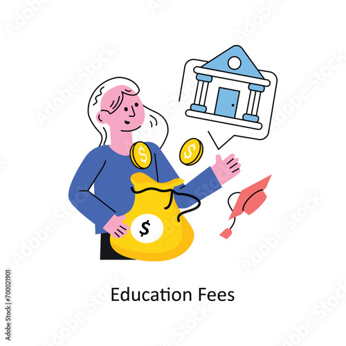 Education Fees vector Filled outline Design illustration. Symbol on White background EPS 10 File 