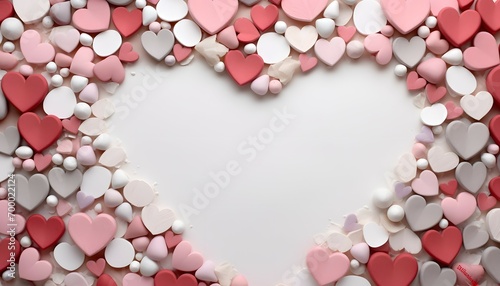 Romantic Assortment of Pink and Red Paper Hearts