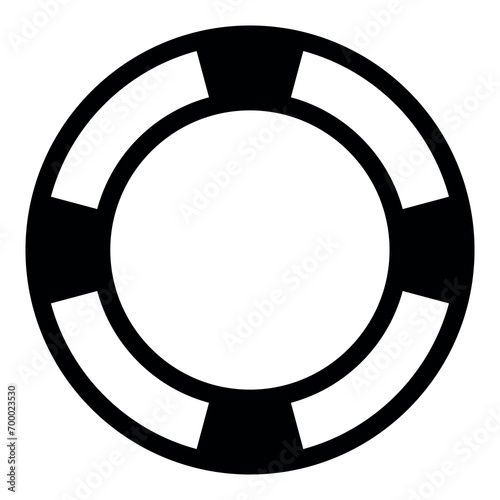 Lifebuoy black vector icon on white background