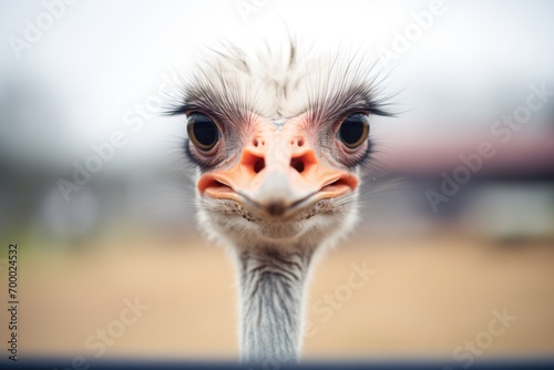 ostrich staring directly into camera lens