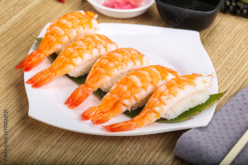 Japanese cuisine - sushi with prawn