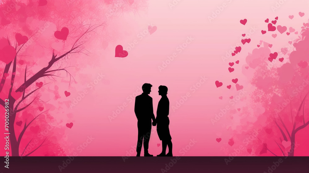 copy space, simple vector illustration, silhouette of a man and woman hugging, valentine's poster, red and pink tones. Beautiful background or for valentine’s day. Beautiful background. Valentine’s ca copy space, simple vector illustration, silhouette of a man and woman hugging, valentine's poster, red and pink tones. Beautiful background or for valentine’s day. Beautiful background. Valentine’s ca
