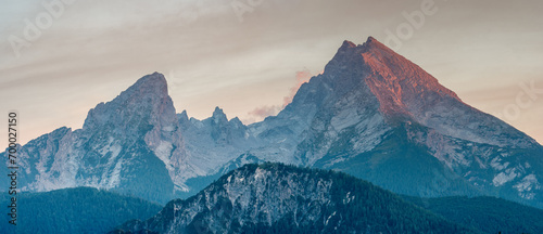 The Watzmann Mountain Panorama as a destiny for many hiker who died at this rock photo