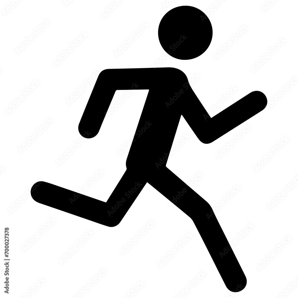 minimal Stick Figure character Run vector silhouette, black color minimal Stick Figure character Run vector silhouette, black color