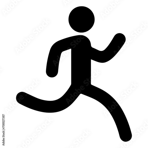 minimal Stick Figure character Run vector silhouette, black color